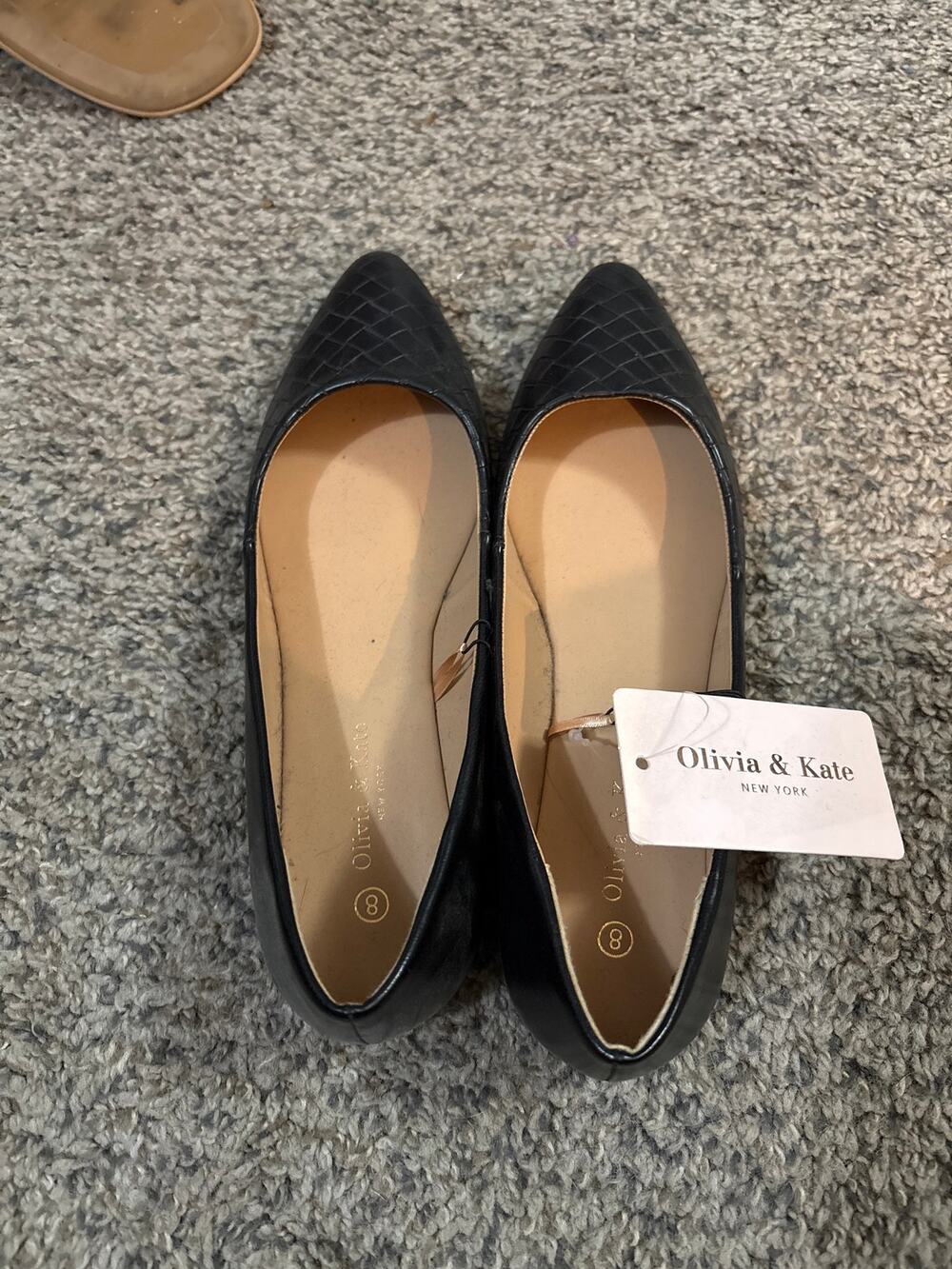 Olivia & Kate NWT black woven ballet shoes Size 8